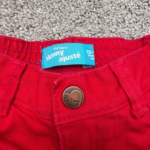 Red Old Navy Baby Skinny Jeans 12-18 months - Picture 2 of 4